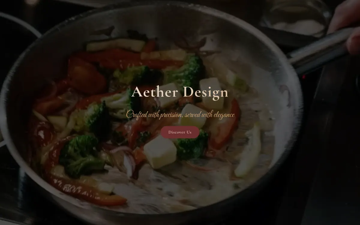Opening view of the Fine Dining website