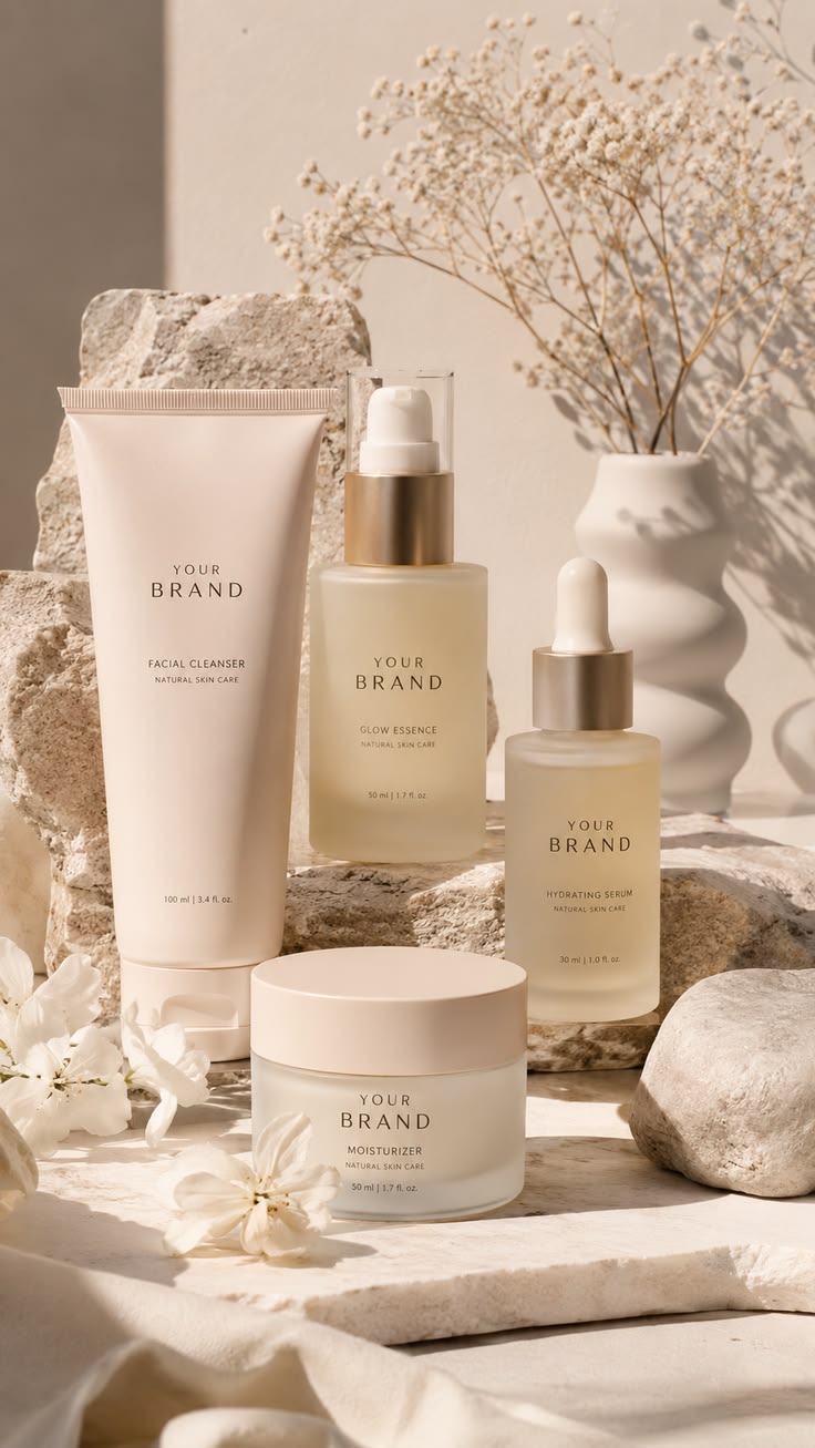 Hydrating cream cosmetic setup